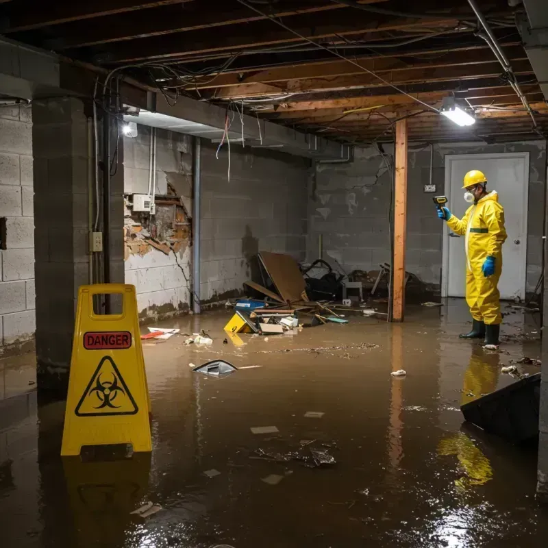 Flooded Basement Electrical Hazard in Erwin, NC Property